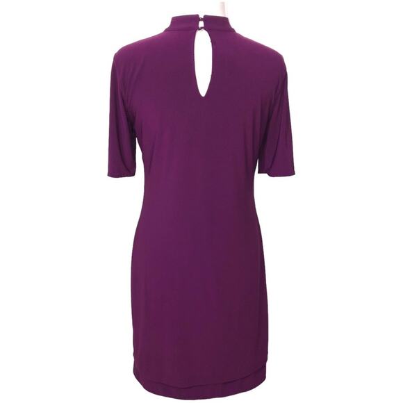 WHBM Floral Reversible Short Sleeve Choker Knit Shift Dress Medium EUC - Picture 8 of 12